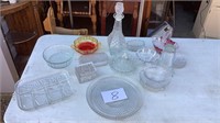 Crystal and cut glass, plates, platters, candy