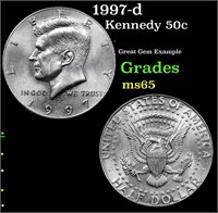 1997-d Kennedy Half Dollar 50c Grades GEM Unc