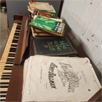 Vintage sheet music & piano bench
