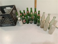 Crate with bottles, 7-up, Pepsi, Coca-Cola &