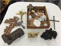Flat  of figurines and crosses