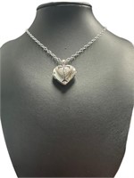 Natural Black Diamond "T" Initial Locket Necklace