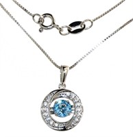 Natural Blue Topaz Dancing Necklace