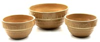 (1) 7in & (2) 6in USA Pottery Mini Mixing Bowls