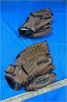 2 Youth Mizuno Baseball/Softball Gloves