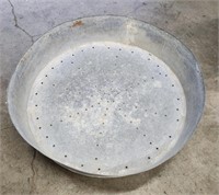 Vintage galvanized 6" deep pan, 29" round