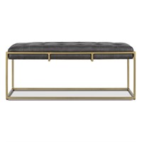 EdgeMod Glam Metal and Tufted Leather Curio Bench