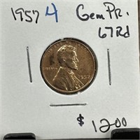 1957 PROOF WHEAT PENNY CENT