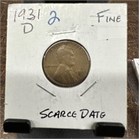 1931-D WHEAT PENNY CENT SCARCE DATE
