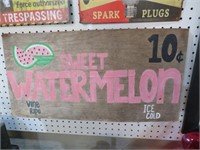 WOOD FOLKART WATERMELON SIGN