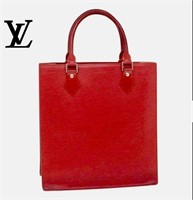 Louis Vuitton Red Epi Sac Plat Tote