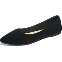 WF831  Shirry Women's Faux Suede Loafer Flats, Bla