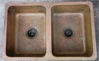 Copper 2 sided sink 31"x 20"x 8-1/2"