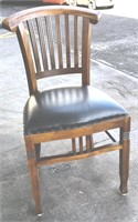 Solid wood and leather chair