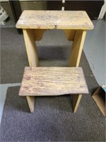 Solid Wood 2 Step Stool - 2Ft Tall x 20" Wide