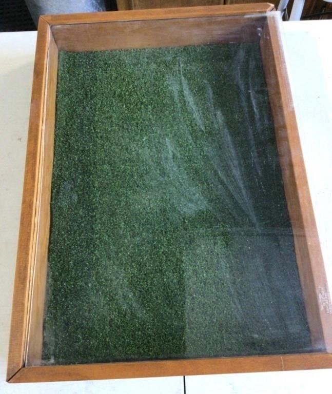 Display case, plexi, glass, cover, slides in and