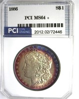 1886 Morgan PCI MS64+ Colorful Rim