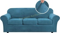 H.VERSAILTEX Velvet Plush Sofa Slipcover  Blue