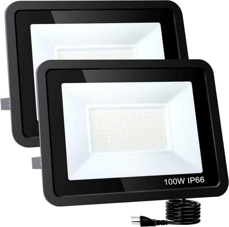 New LED Flood Lights Outdoor, 100W 10000LM