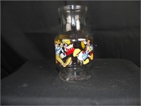 Disney Glass Juice Jar Pitcher 9" Mickey