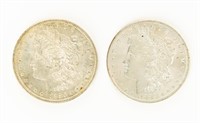 Coin 2 Morgan Silver Dlrs-1880(P) & 1883-O-AU