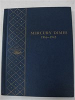 Mercury Dimes Coin Book w/ 45 Silver Dimes