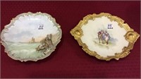 Pair of Painted Plates Including Limoge France