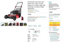 E9888  PowerSmart Gas Push Lawn Mower 21in. 144cc