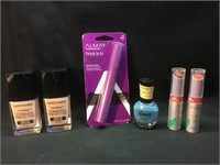Variety of make up and a nail polish