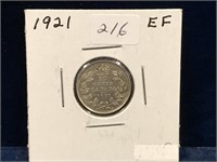 1921 Can Silver Ten Cent Piece  EF