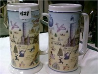 Pair of Tallmark Millinium Mugs