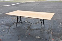 Plywood table, 4'x8', metal folding legs