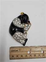 Vintage Panda Black& White Brooch