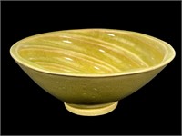 Studio Art Pottery Bowl - Spiral Crackle Glaze