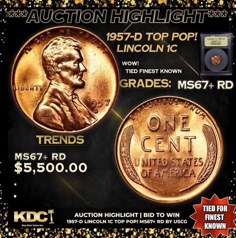 ***Auction Highlight*** 1957-d Lincoln Cent TOP PO