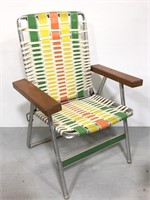 Green, yellow, orange vintage lawn chair