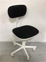 Black and white rolling office desk chair