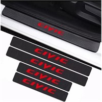 Car Decal Sticker Set "Civic" (Black and red, 4