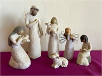 Willow Tree Figurines Joseph Mary Angels Sheep