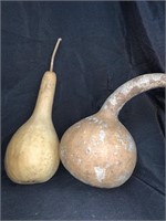 2 MISC READY-TO-PAINT GOURDS - APPROX 11 “