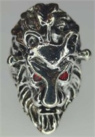 Gemstone eyeball demon or lion ring size 8