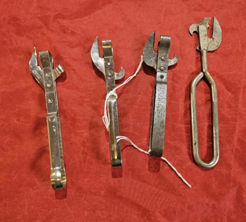 4 VINTAGE CAN OPENERS