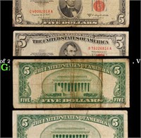 Group of 2 $5 United States Notes, 1953A and 1953B