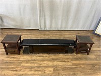 Asian Style Storage Bench w/2 End Tables Wear