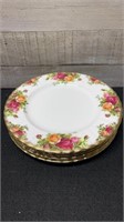 6 Royal Albert Old Country Roses Plates 8.25"