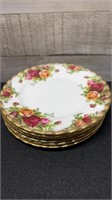 6 Royal Albert Old Country Roses Plates 6.5"