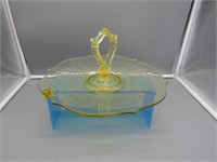 Yellow Depression Glass H'orderves Plate