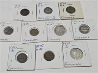 10 - 1870's German Coins