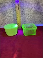 Uranium Glass Style Covered Containers