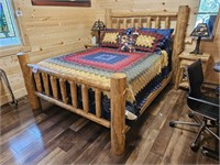 Log bed & mattress set - full size